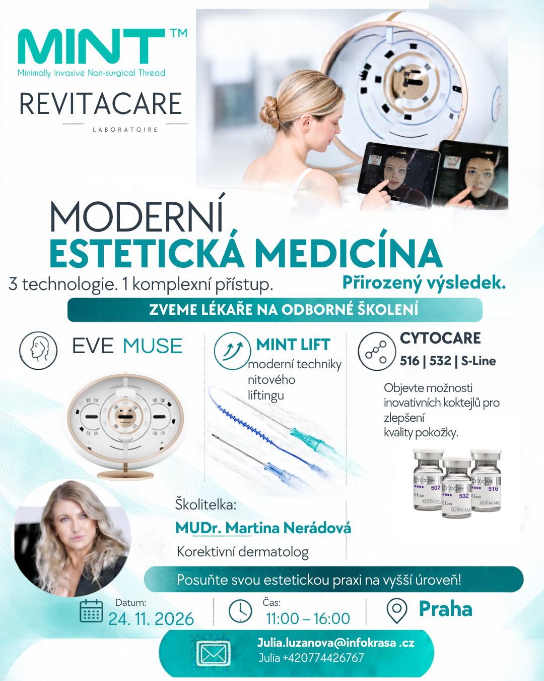 MINT LIFT & REVITACARE MASTERCLASS 24.11.2026 s MUDr. Neradovou